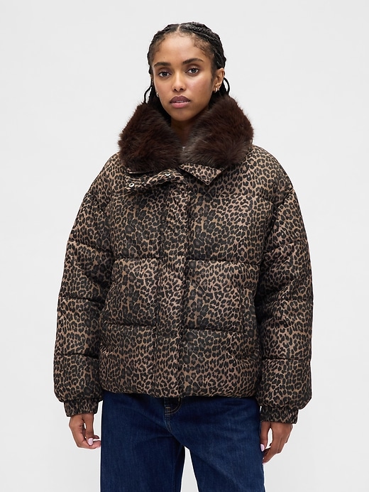 steppjacke mit kunstpelzbesatz