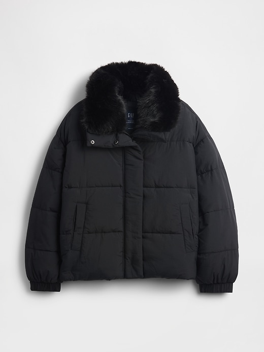 steppjacke mit kunstpelzbesatz