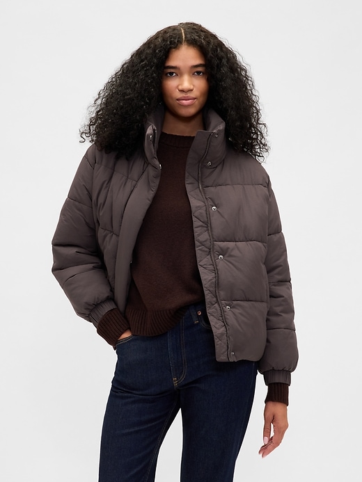 steppjacke mit kunstpelzbesatz