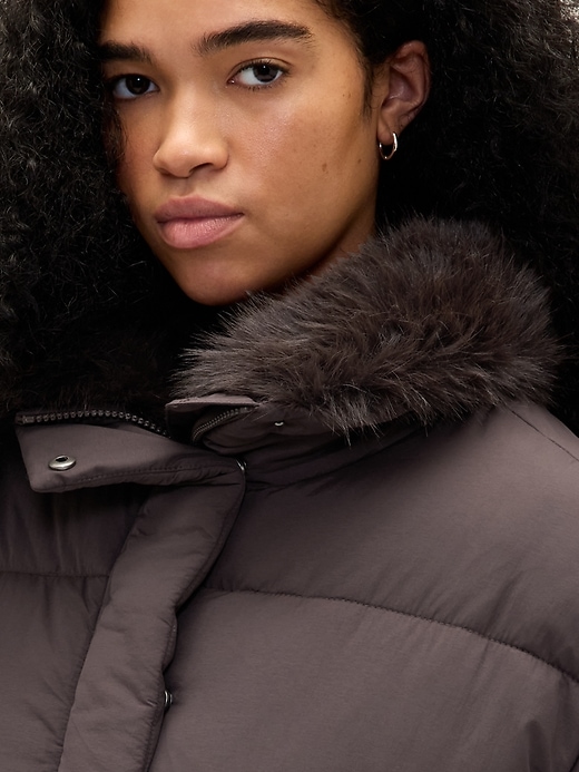 steppjacke mit kunstpelzbesatz