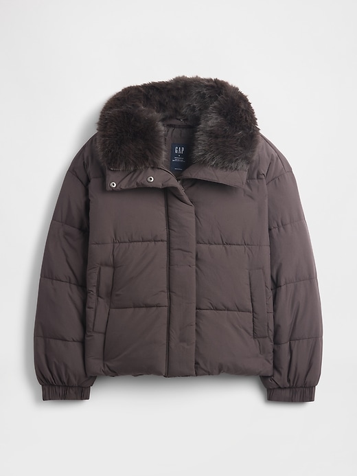 steppjacke mit kunstpelzbesatz