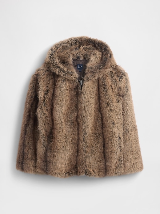 lässiger kapuzenpullover mit reißverschluss aus kunstpelz