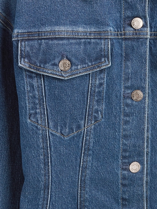 figurbetonte lange jeansjacke