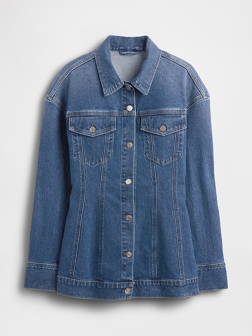 figurbetonte lange jeansjacke