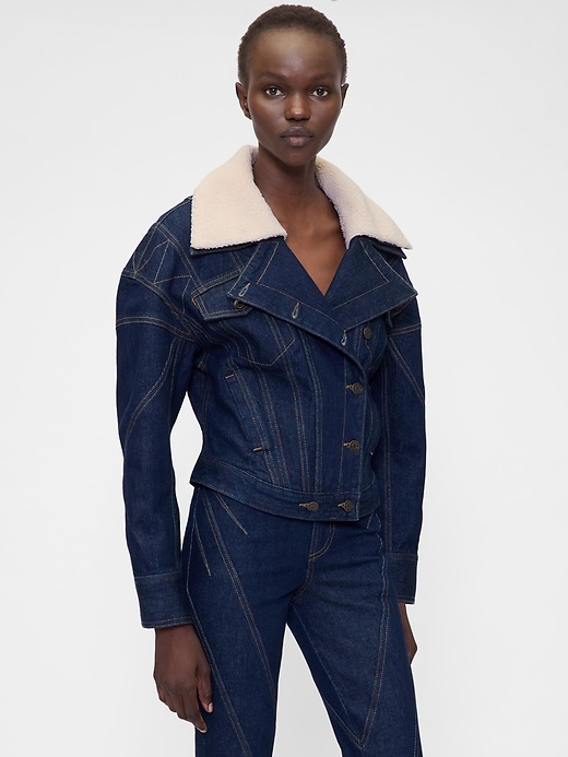 gapstudio jeansjacke mit naht