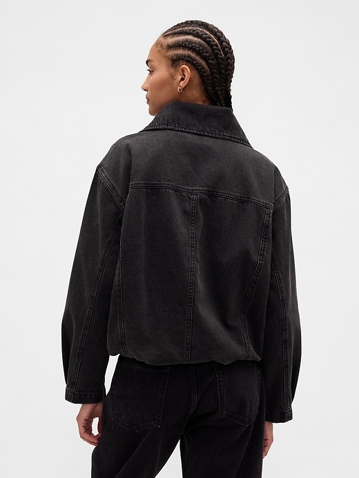 oversize-jeansjacke im cocoon-stil