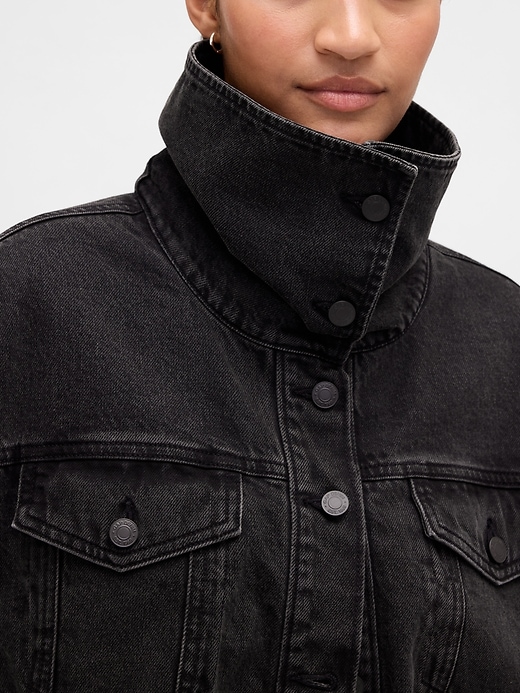 oversize-jeansjacke im cocoon-stil