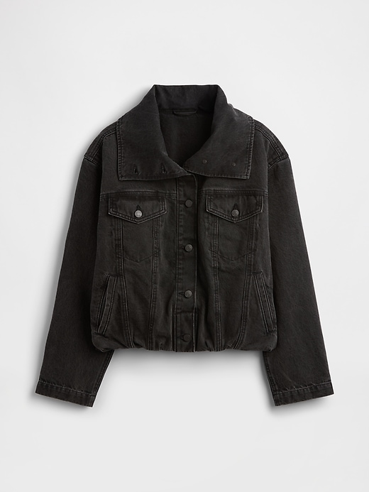 oversize-jeansjacke im cocoon-stil