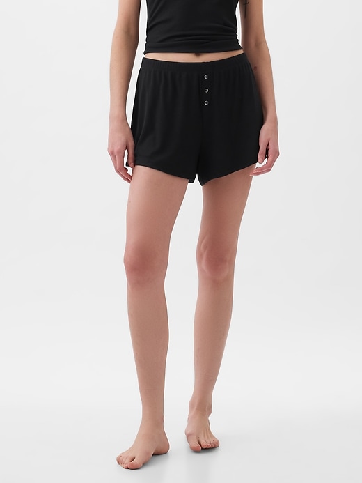 mini rib relaxed pj shorts