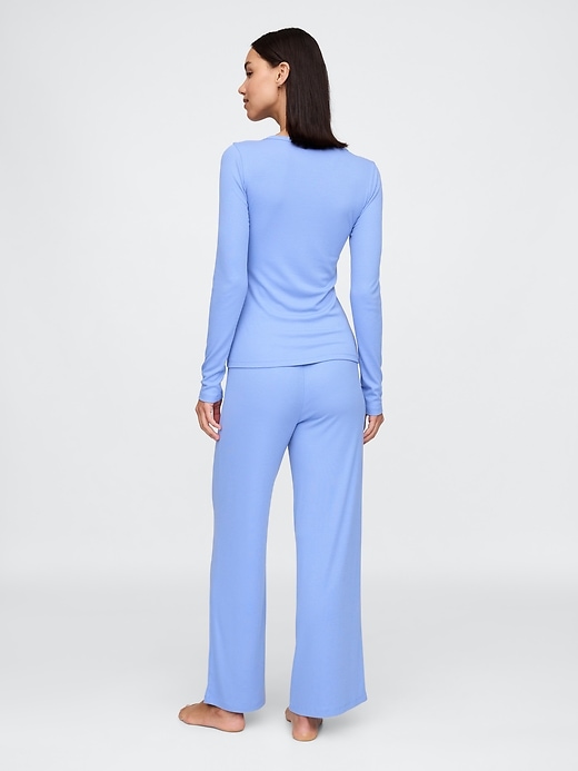 mini-ripp-pyjamahose mit weitem bein