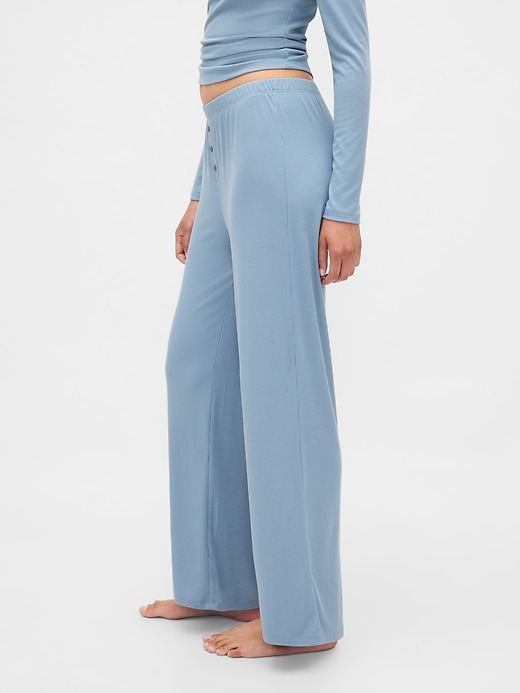 mini-ripp-pyjamahose mit weitem bein