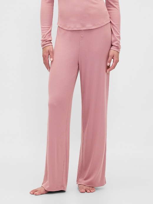 mini-ripp-pyjamahose mit weitem bein