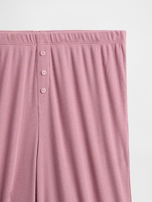mini-ripp-pyjamahose mit weitem bein
