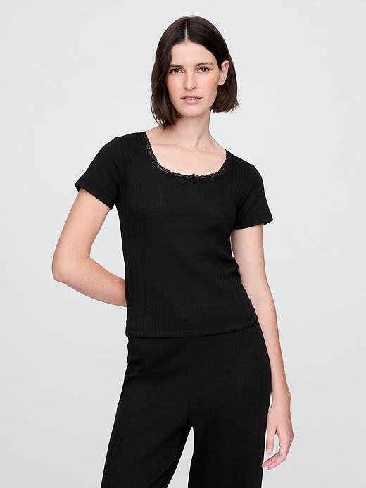 pointelle pj top