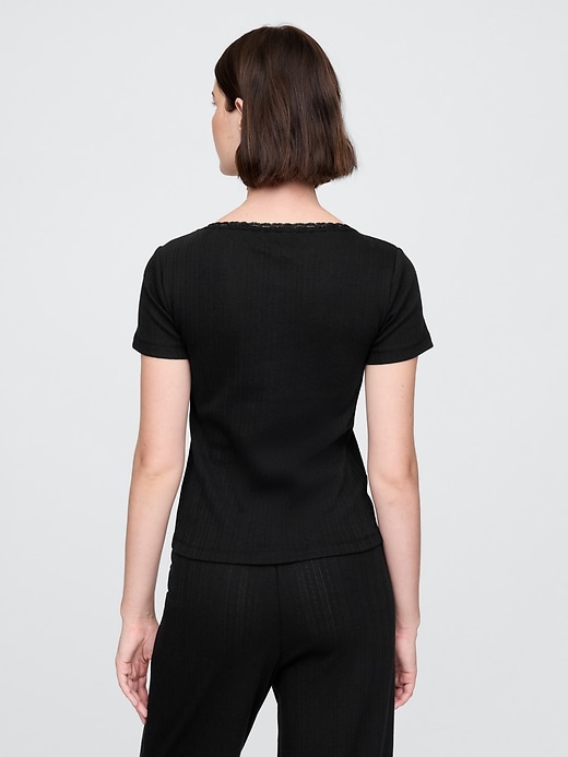 pointelle pj top