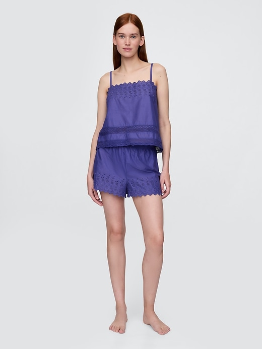 pyjama-top-set mit spitzenbesatz