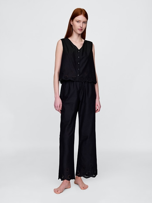 pyjamaoberteil mit Ösensaum