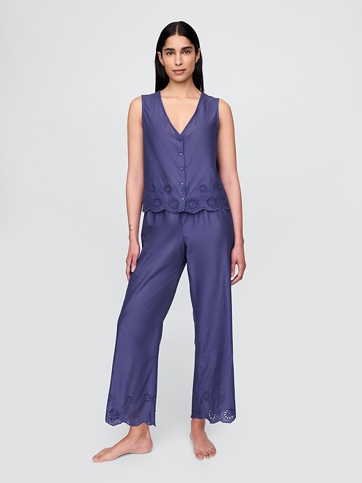 pyjamaoberteil mit Ösensaum