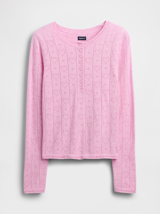 leichtes cashsoft pointelle herz-pyjama-oberteil
