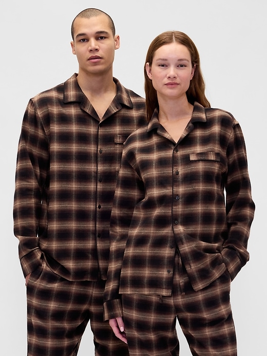 weichestes flanell-pyjamahemd für erwachsene