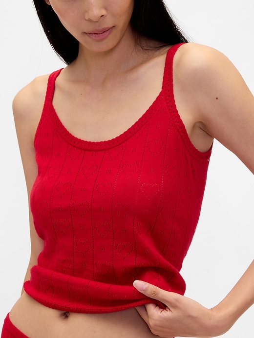 leichtes cashsoft pointelle herz-pyjama-tanktop