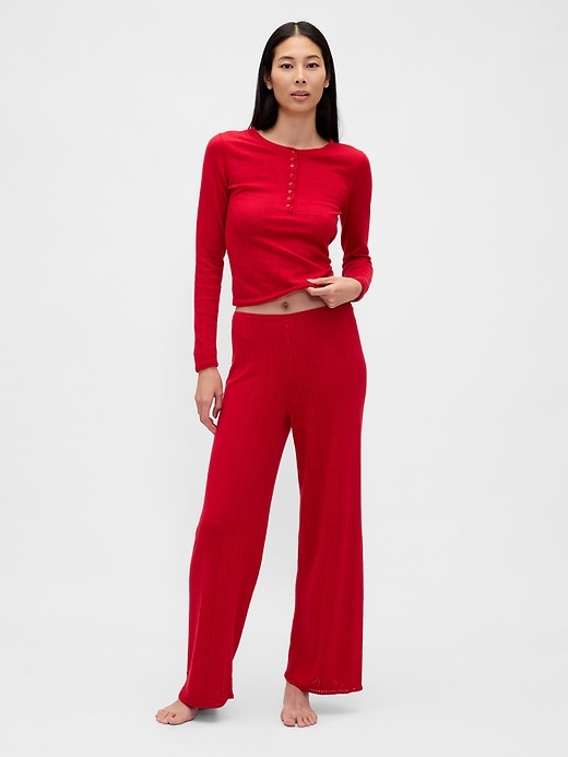 leichte cashsoft pointelle herz-pyjamahose