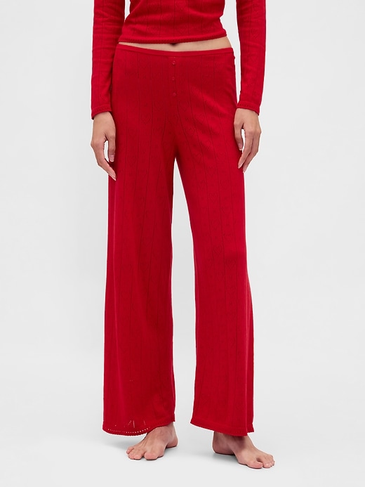 leichte cashsoft pointelle herz-pyjamahose