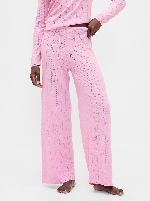 leichte cashsoft pointelle herz-pyjamahose