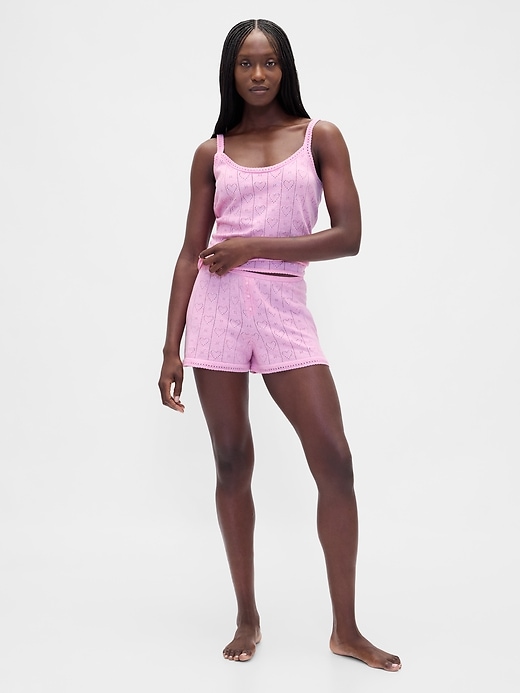 leichte cashsoft pointelle herz-pyjama-shorts