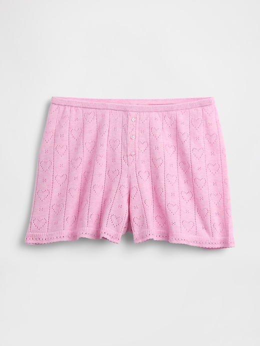 leichte cashsoft pointelle herz-pyjama-shorts