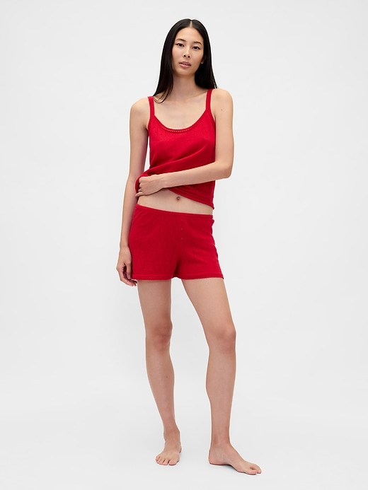 leichte cashsoft pointelle herz-pyjama-shorts