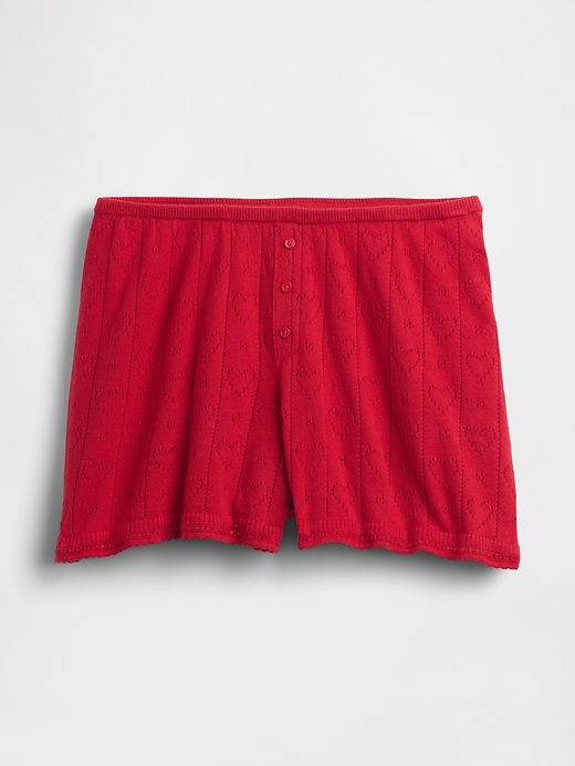 leichte cashsoft pointelle herz-pyjama-shorts