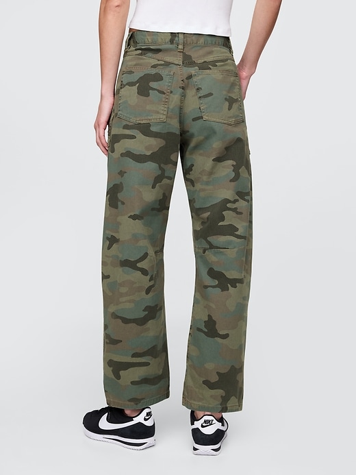twill-hosen mit mittelhohem bund