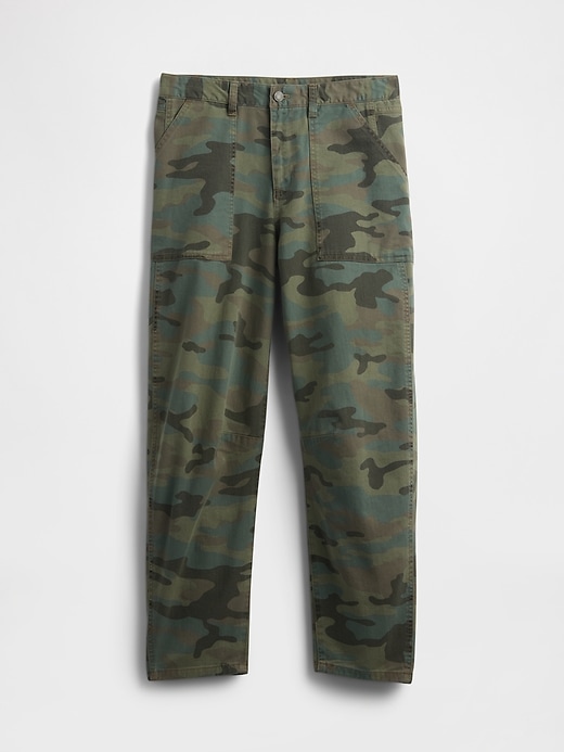 twill-hosen mit mittelhohem bund