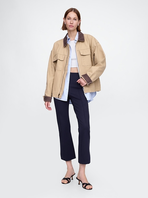 hochgeschnittene doppelt gestrickte cropped-hose