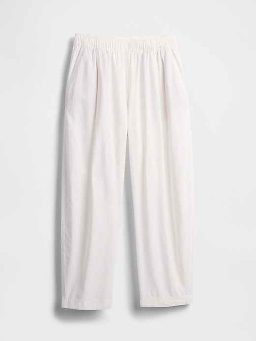 bequeme hose aus leinenmischgewebe mit mittelhohem bund