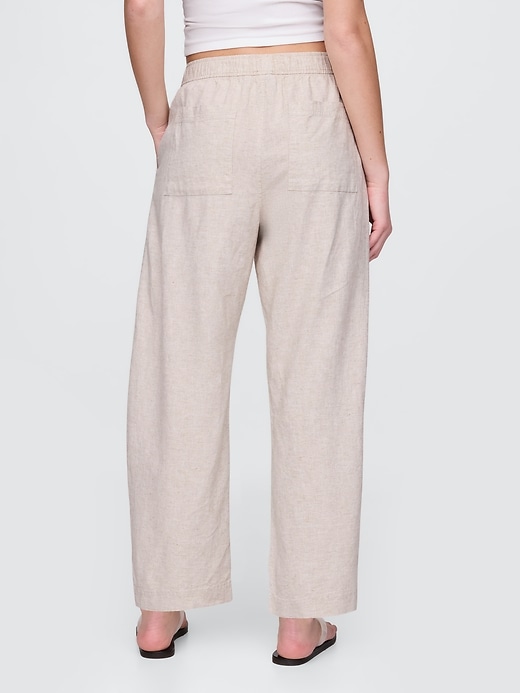 bequeme hose aus leinenmischgewebe mit mittelhohem bund