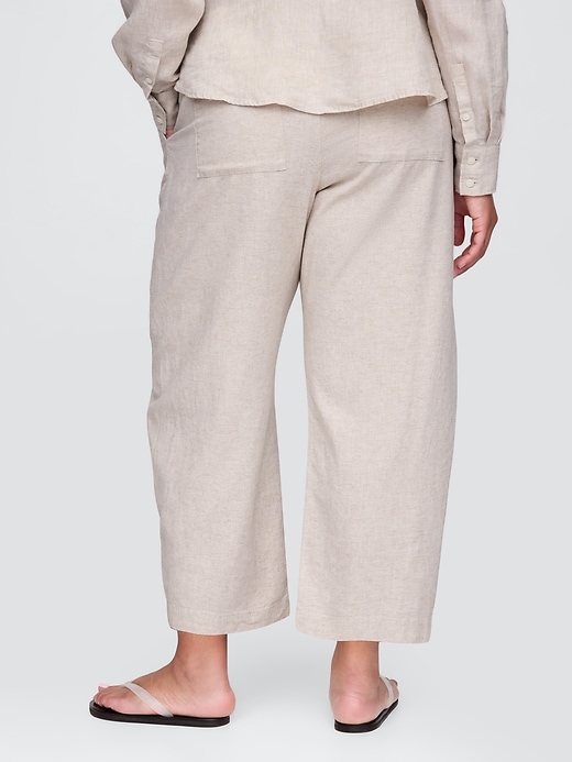 bequeme hose aus leinenmischgewebe mit mittelhohem bund
