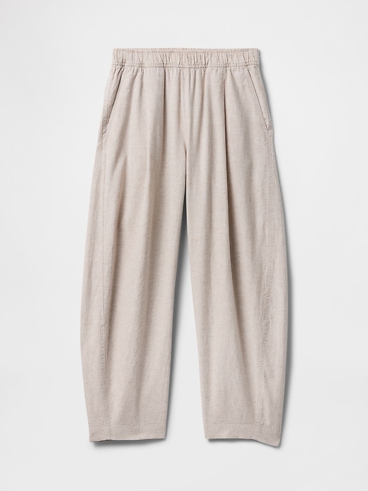 bequeme hose aus leinenmischgewebe mit mittelhohem bund