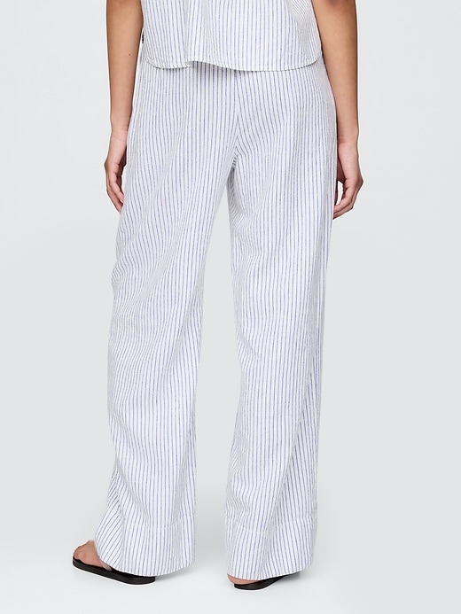 bequeme hose aus leinenmischgewebe mit weitem saum