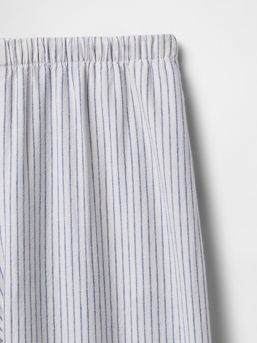 bequeme hose aus leinenmischgewebe mit weitem saum