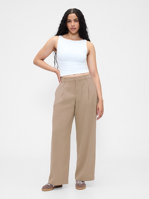 365 hüfthose mit bundfalten und weitem bein