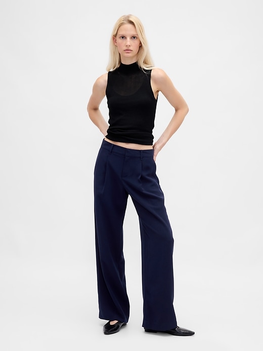 365 hüfthose mit bundfalten und weitem bein
