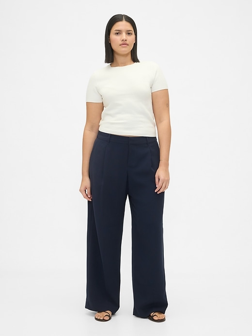 365 hüfthose mit bundfalten und weitem bein