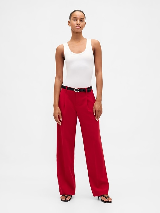 365 hüfthose mit bundfalten und weitem bein