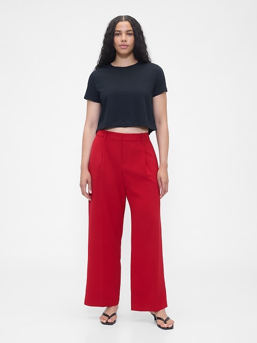 365 hüfthose mit bundfalten und weitem bein