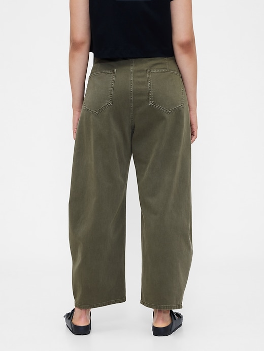 twill-hosen mit mittelhohem bund