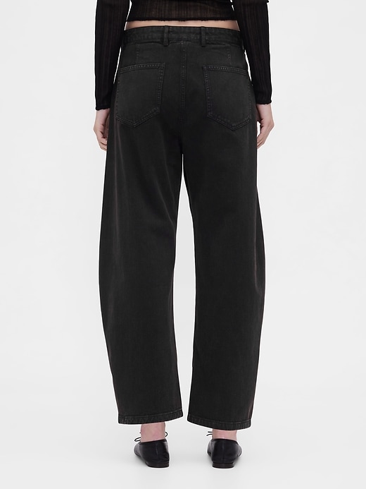 twill-hosen mit mittelhohem bund