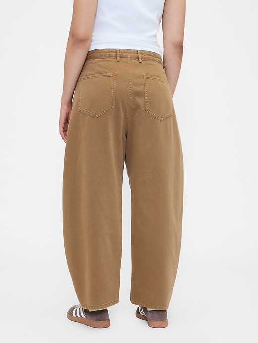 twill-hosen mit mittelhohem bund
