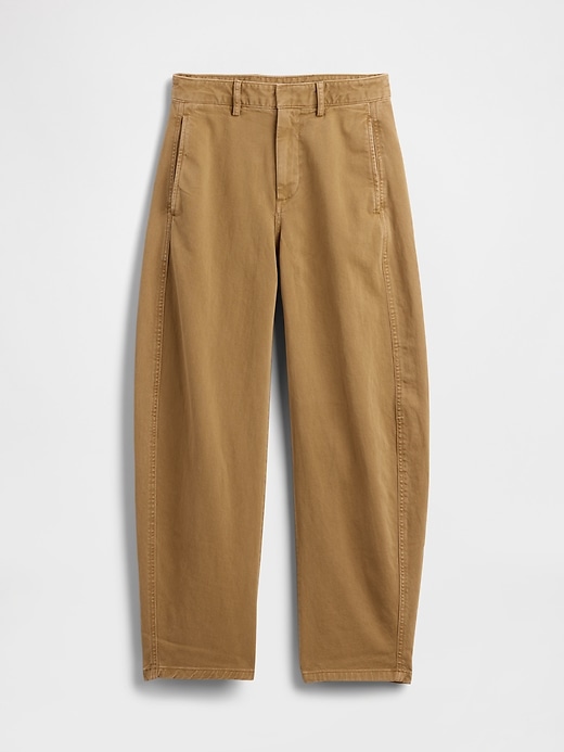 twill-hosen mit mittelhohem bund